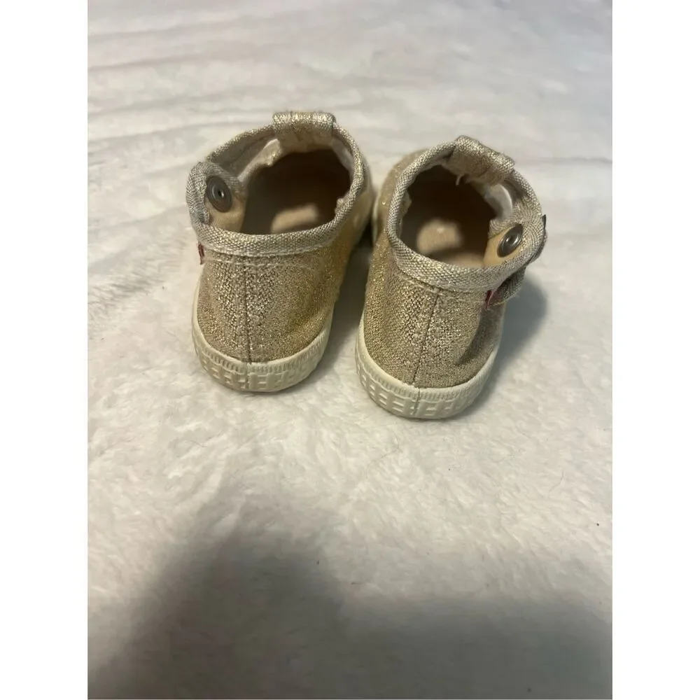 Cienta Gold Metallic Toddler Shoes Size 22C US Size 6/6.5 Toddler
